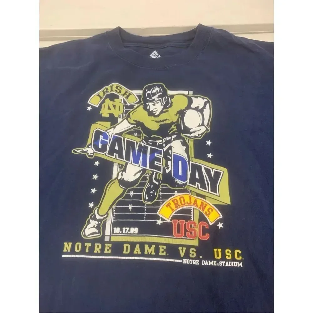 Mens Vintage Notre Dame Adidas T-shirt